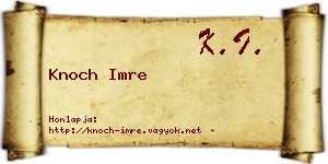 Knoch Imre névjegykártya